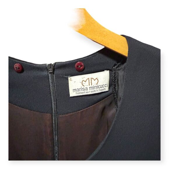 Marisa Minicucci Black Long Sleeve Sheath Dress Women’s Size 6 Canada Made - Picture 3 of 4